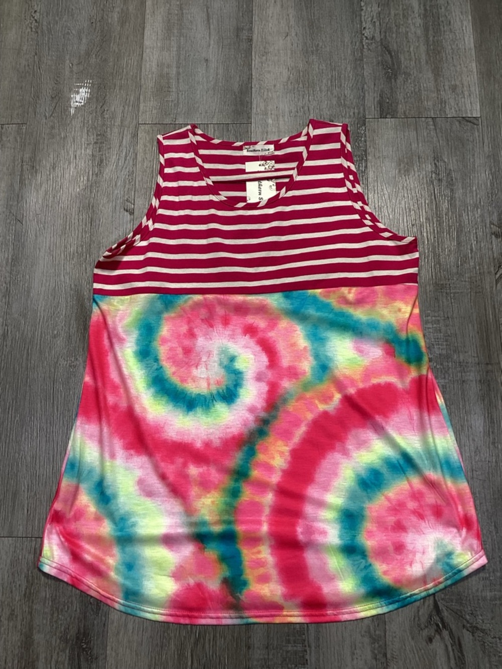 Southern Stitch Striped Tye Dye Tank